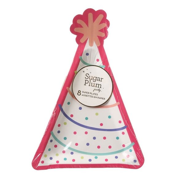 Birthday Hat Party Plates 2 Pack / 16 NEW Style: BDAYHT276B Sophistiplate - Picture 1 of 2